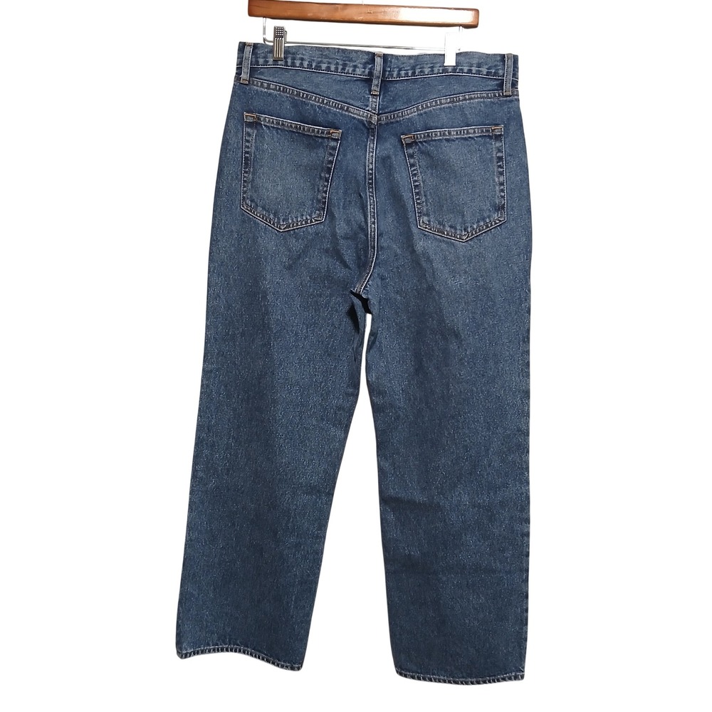 FRAME Le Jane Crop Jeans Medium Wash High Rise Wide Leg Denim Size 30 - Picture 5 of 13